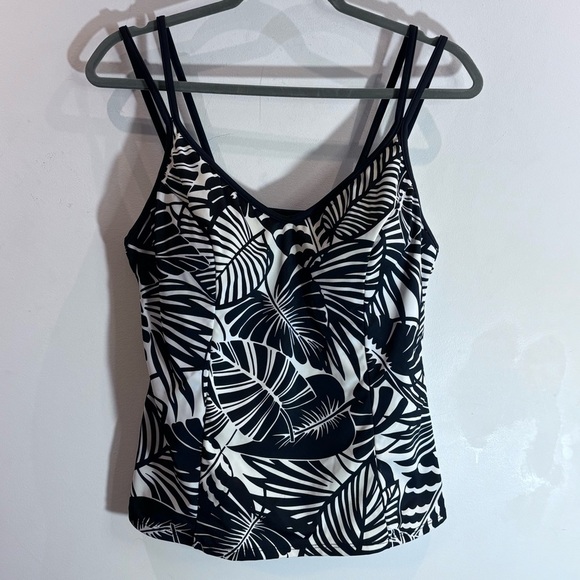 MIRACLESUIT Sz 16 Palm Motif Double Strap Padded Cup Swimming Too Tankini - Picture 1 of 8